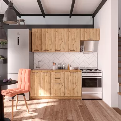 Кухня Хелмер 2.1м ЛДСП - Дуб вотан