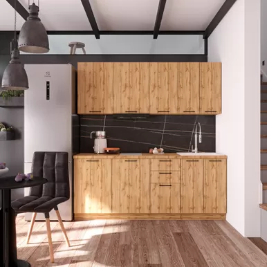 Кухня Хелмер 2.0м ЛДСП - Дуб вотан