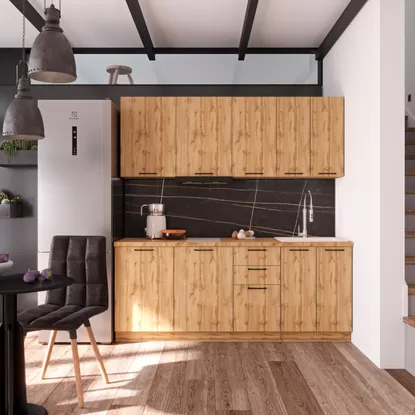 Кухня Хелмер 2.0м ЛДСП - Дуб вотан