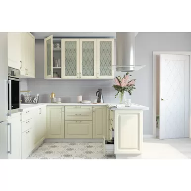 Кухня угловая Ницца 2.6х3.6м - Дуб кремовый