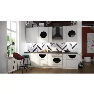 Кухня Мемфис 3.0м - Атласный серый