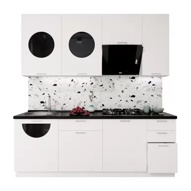 Кухня Мемфис 2.2м - Вариант 1 - Атласный серый