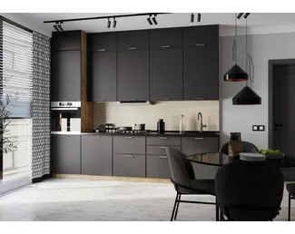 Кухня Мемфис 3.0м - Черный трюфель