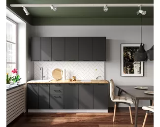Кухня Мемфис 2.2м - Черный трюфель