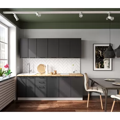 Кухня Мемфис 2.2м - Черный трюфель