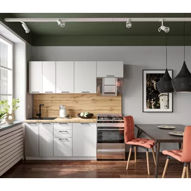 Кухня Мемфис 2.1м - Атласный серый