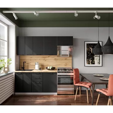 Кухня Мемфис 2.1м - Черный трюфель