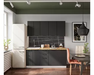 Кухня Мемфис 1.8м - Черный трюфель