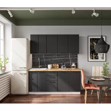 Кухня Мемфис 1.8м - Черный трюфель