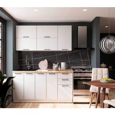 Кухня Мемфис 1.6м - Атласный серый