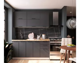 Кухня Мемфис 1.6м - Черный трюфель