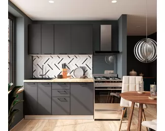 Кухня Мемфис 1.5м - Черный трюфель