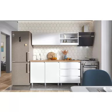 Кухонный гарнитур Хелен 1.7м ЛДСП - Белый шагрень (Стендмебель)