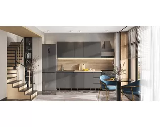 Кухонный гарнитур Челси 2.0м ЛДСП - Вариант 1 - Графит (МИФ)