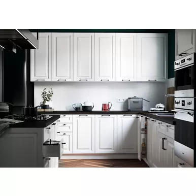 Кухня угловая Ницца Royal 2.6х3.4м - Blanco (Сурская мебель)