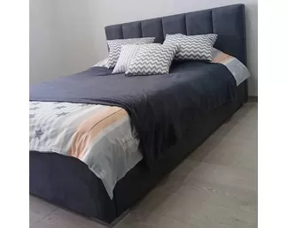 Кровать Фрида 1.4 с ПМ - Темно-синий (СофтМебель)