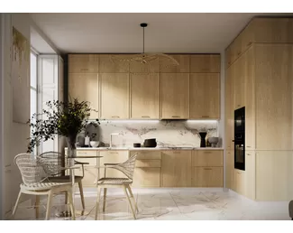 Кухня угловая Беверли 3.0х1.8м - Дуб шампань