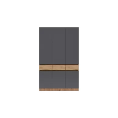 Шкаф Роджина 3-х створчатый - Дуб крафт / Графит (МИФ)