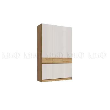 Шкаф Роджина 3-х створчатый - Дуб крафт /  Белый глянец (МИФ)