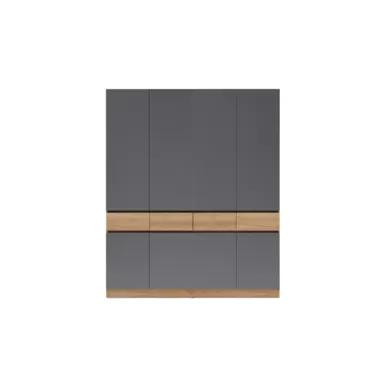 Шкаф Роджина 4-х створчатый - Дуб крафт / Графит (МИФ)