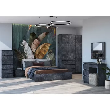 Спальный гарнитур Аванта - Бетон тёмный (Рикко)