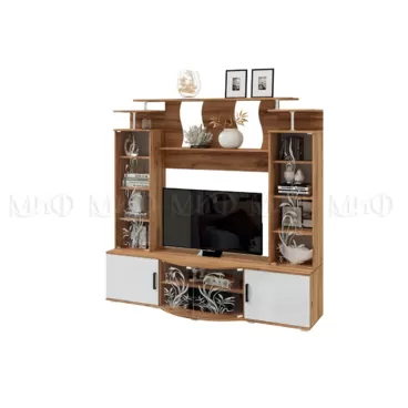 Стенка Виста - Белый глянец холодный / Дуб Крафт (МИФ)