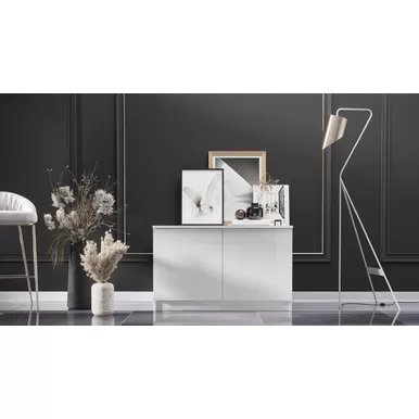 Антресоль-тумба универсальная Челси - Белый глянец холодный / Белый (МИФ)