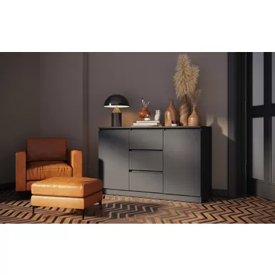 Комод Челси 1200 (2 двери, 3 ящика) - Графит (МИФ)