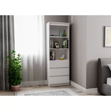 Стеллаж Челси - Белый глянец холодный / Белый (МИФ)