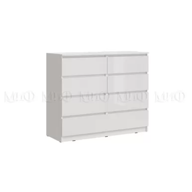 Комод Челси 8 ящиков - Белый глянец холодный / Белый (МИФ)