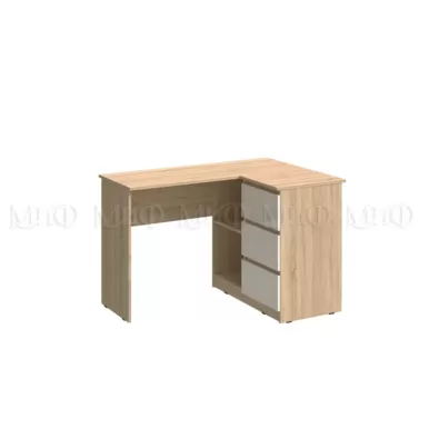 Стол письменный угловой Челси - Белый глянец холодный / Дуб сонома (МИФ)