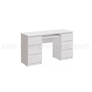 Письменный стол Челси (6 ящиков) - Белый глянец холодный / Белый (МИФ)