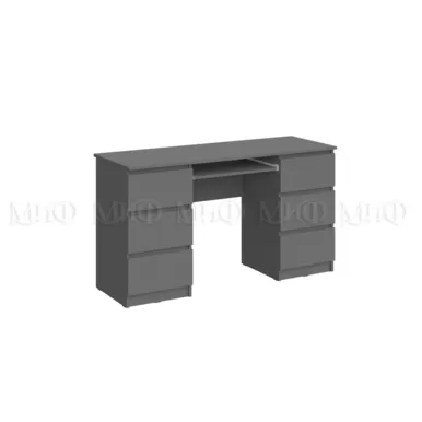 Письменный стол Челси (6 ящиков) - Графит (МИФ)