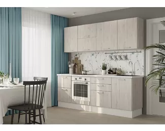 Кухня Оптима 2.2м - Рустик серый (Горизонт)