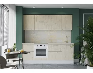 Кухня Оптима 2.2м - Рустик молочный (Горизонт)