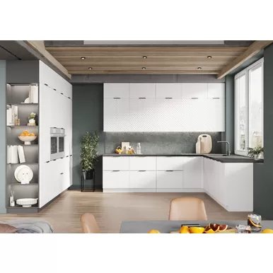 Кухня угловая Каталея - Вариант 2 - 2.8х2.4х2.6м - Софт вайт (Стендмебель)