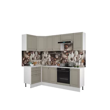 Кухня угловая Ева 1.2х2.4м - Мокко софт (Горизонт)