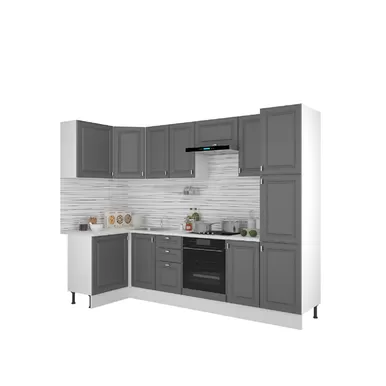 Кухня угловая Ева 1.2х2.85м - Графит софт (Горизонт)