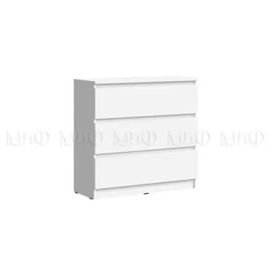 Комод Челси 800 (3 ящика) - Белый глянец холодный / Белый (МИФ)