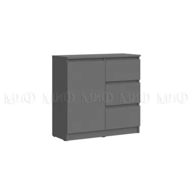 Комод Челси 800 (3 ящика, 1 дверь) - Графит (МИФ)
