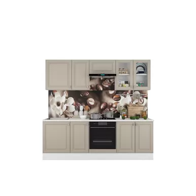 Кухня Ева 2.4м - Вариант 2 - Мокко софт (Горизонт)