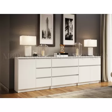 Комод Челси 2406 - Комплект 1 - Белый глянец холодный / Белый (МИФ)