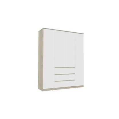 Шкаф 4-х ств. Челси 1600 - Белый глянец холодный / Дуб сонома (МИФ)