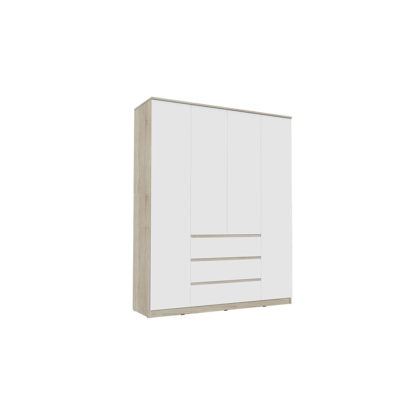 Шкаф 4-х ств. Челси 1600 - Белый глянец холодный / Дуб сонома (МИФ)