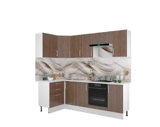 Кухня угловая Европа 1.2х2.4м ЛДСП - Мореное дерево (Горизонт)