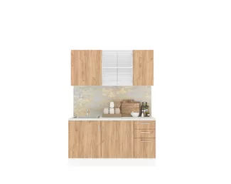 Кухня Европа 1.5м ЛДСП - Вариант 2 - Крафт золотой (Горизонт)