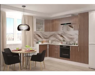 Кухня угловая Европа 1.2х2.85м ЛДСП - Мореное дерево (Горизонт)