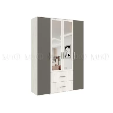 Шкаф 4-х ств. Фиеста New - Графит / Крафт белый (МИФ)