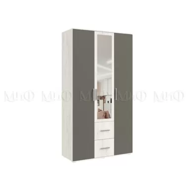 Шкаф 3-х ств. Фиеста New - Графит / Крафт белый (МИФ)