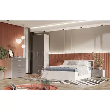 Спальный гарнитур Фиеста New - Комплект 2 - Графит / Крафт белый (МИФ)